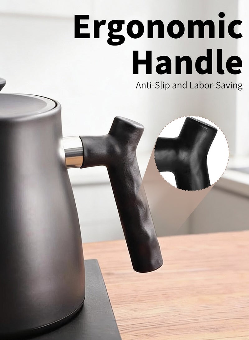 غلاية كهربائية برقبة طويلة 1 لتر 1000 واط - غلاية من الفولاذ المقاوم للصدأ مزودة بخاصية التحكم في درجة الحرارة لتسكب القهوة والشاي، مصنوعة من الفولاذ المقاوم للصدأ 304، مزودة بخاصية الحفاظ على الدفء - view 5